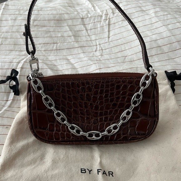 By Far Mini Rachel Nutella Croco Embossed Leather - Picture 6 of 11